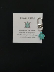 1/2pcs Blue Travel Turtle, Turtle Keychain, Turtle Keyring, Gift, Turtle Bag Charm, Birthday Gift Idea For A Friend, Good Luck Charm,Christmas