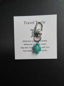 1/2pcs Blue Travel Turtle, Turtle Keychain, Turtle Keyring, Gift, Turtle Bag Charm, Birthday Gift Idea For A Friend, Good Luck Charm,Christmas
