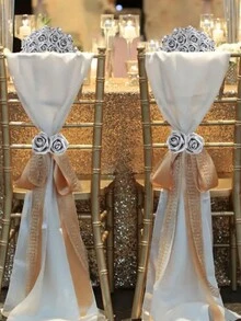 5 件/套人造閃光泡沫玫瑰手工材料 Diy 適合情人節婚禮隊列節日裝飾 - 銀色 - 查看 5