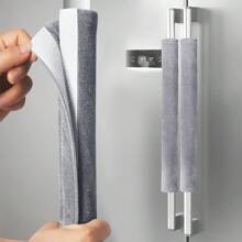 1pair Velvet Removable Fridge Handle Covers, Warm & Anti-Slip, Microwave & Oil-Proof Door Knob Protector - Grey - View 1