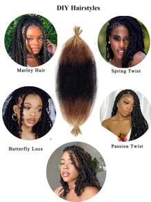 إكسسوارات شعر أومبير T1B/30/27 ذو تموجات أفرو كينكي حزم شعر بالجملة مفصولة مسبقًا لتمديد ضفائر مارلي كروشيه للنساء ضفائر تمويج مستعارة