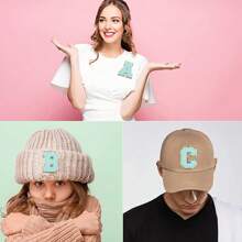 2pcs Ladies Golden Edge 4 Colors English Letters Hot Melt Glue Ironing Wool Embroidery Patches Decorate Bags And Clothes