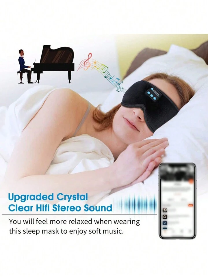Wireless Eye Mask 3D Sleep Mask Headphones Built In Speaker Wireless Music Headband Sleep Headphones Perfect For Side Sleepers Yoga Travel Meditation Insomnia Great Valentines Gifts New Years Gifts Fo...