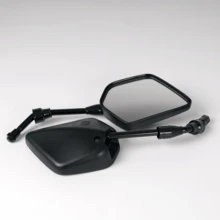 1對通用黑色摩托車後視鏡,10mm螺紋,由黑色金屬和塑料製成,適用於大多數越野摩托車 - 黑色 - 查看 5