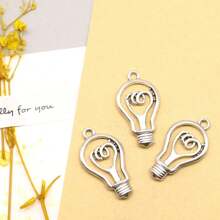 10pcs Antique Silver 18x32mm Light Bulb Shaped Diy Jewelry Pendant - Antique Silver - View 1