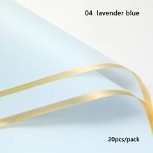 20 件/包金邊防水霧面禮品包裝紙,花束材料 - 月光藍 - 查看 14