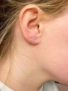 316L Stainless Steel Nose Ring Spiral Double Rook Hoop Fashion Unique Helix C-Shape Nose Jewelry For Single Piercing Rings Hoops - Gold - View 7