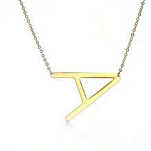 1條45cm長的字母細節項鍊 - 金黃色 - 查看 8