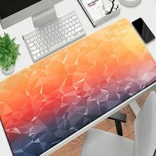 1入抽象流體漣漪圖案桌墊,適用於辦公室、遊戲、耐高溫,橡膠底座,高清鎖邊,超大尺寸 - 橘色 - 查看 2