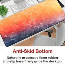 1入抽象流體漣漪圖案桌墊,適用於辦公室、遊戲、耐高溫,橡膠底座,高清鎖邊,超大尺寸 - 橘色 - 查看 5