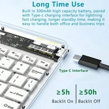 Wireless Bluetooth Keyboard Ultra-Thin Transparent Backlight Silent Portable Bluetooth Keyboard Suitable For Android Ios Windows