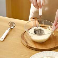 1只不鏽鋼土豆泥搗碎器,食物壓榨器,嬰兒輔食工具 - 白色 - 查看 5
