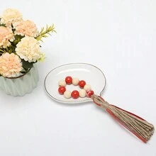 Valentine'S Day Wooden Bead Tassel Napkin Rings Decoration - Multicolor - View 5