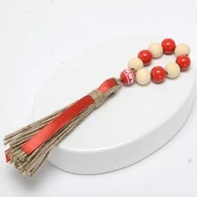 Valentine'S Day Wooden Bead Tassel Napkin Rings Decoration - Multicolor - View 1