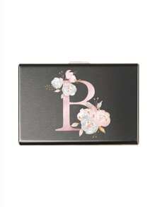 1pc 6-Card Slots Card Holder, Men's RFID Blocking Aluminum Alloy Super Slim Wallet, Letter Print Wallet - Black - View 15