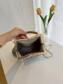 1 件裝女式中式刺繡晚宴包藍色優雅復古旗袍包適合宴會晚會,刺繡與包袋設計完美結合 - 藍色 - 查看 5