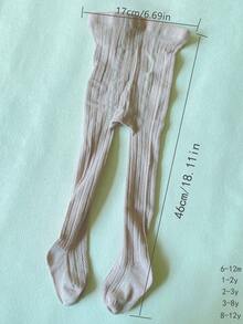 1 Pieza De Medias Rosas Suaves Y Cómodas Para Niñas - Rosa vieja - Ver 4