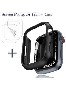 1pc Hollow Out Watch Case + 3pcs Water Absorbent Film Set Suitable For 38/40/41/42/44/45/49mm Apple Watch Ultra/Se/8/7/6/5/4/3/2/1 - White - View 1