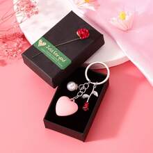 1 Miếng Creative Thời trang Hoa hồng Trân châu Love Móc chìa khóa Cho nam giới , Ngày lễ tình nhân Món quà , Món quà Đối với Bạn trai Và Bạn gái Móc chìa khóa - Hồng - Xem 1
