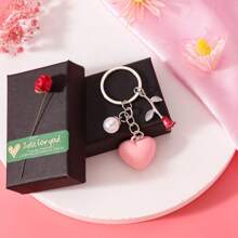 1 Miếng Creative Thời trang Hoa hồng Trân châu Love Móc chìa khóa Cho nam giới , Ngày lễ tình nhân Món quà , Món quà Đối với Bạn trai Và Bạn gái Móc chìa khóa - Hồng - Xem 2