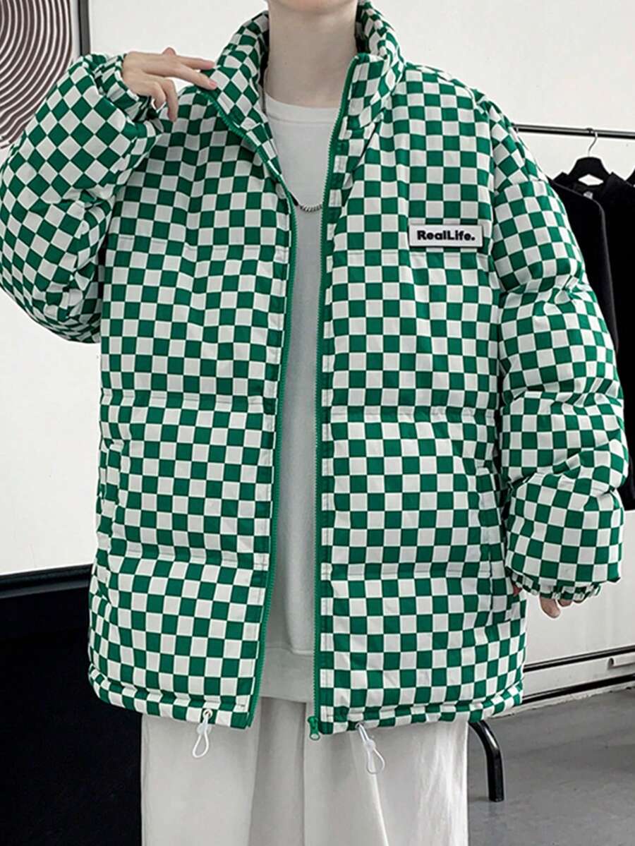 Men's New Padded Coat, Korean-Style Light Padded Thickened Outerwear - Green - View 1