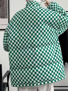 Men's New Padded Coat, Korean-Style Light Padded Thickened Outerwear - Green - View 2