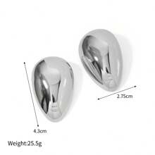 1對豪華大膽珠寶pvd電鍍不易銹水貼不鏽鋼淚滴耳釘,附贈禮盒,適合女性 - 水滴型 - 查看 13