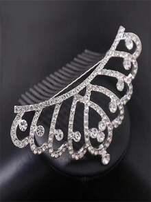 Bridal Crown Wedding Dress Headpiece For Children Birthday Party And Stage Performance, Versatile Rhinestone Princess Headband Crown - Silver - View 2