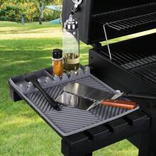 燒烤配件置物架矽膠墊烤盤防護墊排水墊燒烤工具置物墊調味瓶燒烤鏟收納 - 灰色 - 查看 2