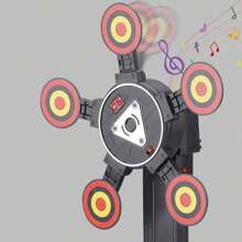 1入組旋轉自動重置數字計分靶玩具（5目標板，盒子內不含電池），擊倒目標以獲得分數，可用於 Nerf 槍、水弹槍等電子射擊目標玩具 - 黑色 - 查看 6