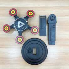 1入組旋轉自動重置數字計分靶玩具（5目標板，盒子內不含電池），擊倒目標以獲得分數，可用於 Nerf 槍、水弹槍等電子射擊目標玩具 - 黑色 - 查看 4