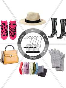 Stainless Steel Multi-Function Clothes Hanger Hooks, Heavy Duty For Clothes, Hats, Boots Storage, Non-Slip Coated, 5pcs/10pcs/20pcs/30pcs - Pink - View 5