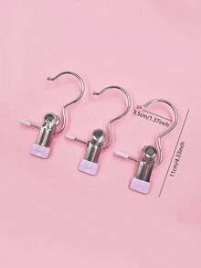Stainless Steel Multi-Function Clothes Hanger Hooks, Heavy Duty For Clothes, Hats, Boots Storage, Non-Slip Coated, 5pcs/10pcs/20pcs/30pcs - Pink - View 6