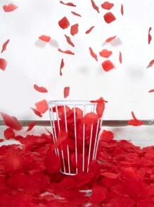 100pcs/Pack Artificial Rose Petals, Suitable For Valentine'S Day, Wedding Decoration - Red - View 3
