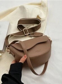 Yogodlns Women's Vintage Shoulder Bag Shaped Bag, Satchel Bag With Wide Strap Saddle Bag, Versatile Handbag - Apricot - View 7