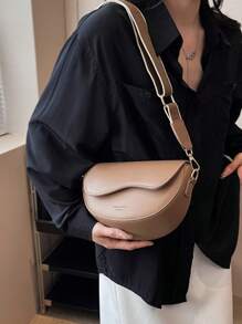 Yogodlns Women's Vintage Shoulder Bag Shaped Bag, Satchel Bag With Wide Strap Saddle Bag, Versatile Handbag - Apricot - View 6
