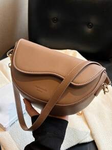 Yogodlns Women's Vintage Shoulder Bag Shaped Bag, Satchel Bag With Wide Strap Saddle Bag, Versatile Handbag - Apricot - View 9