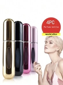 4pcs Travel Size Refillable Perfume Spray Bottles, Random Colors - Multicolor - View 1