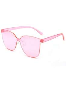 3副/套塑料镜框方形透明防晒时尚沙滩眼镜，适合夏季海滩度假、户外、旅行 - 彩色 - 查看 7