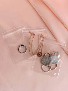 10pcs/Set Rainbow Color Jewelry Storage Pouch - White - View 1