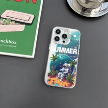 1入組通用型太空人防滑防震手機殼，適用於iPhone 7/8/11/12/13/14/15/X/Xr/Xs/Plus/Pro/Pro Max/Se2 - 銀色[0] - 查看 2