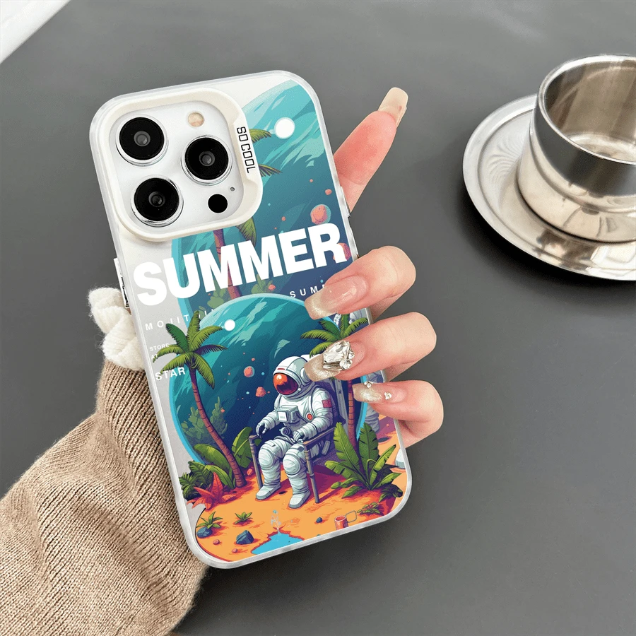 1入組通用型太空人防滑防震手機殼，適用於iPhone 7/8/11/12/13/14/15/X/Xr/Xs/Plus/Pro/Pro Max/Se2 - 銀色[0] - 查看 1