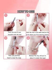 1pc Strong Elastic Metal Crocodile Memo Clip, Multi-Purpose Assistant For Wearing Bracelet & Jewelry, Tools For Men