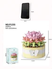 1入組小型積木多肉植物盆栽拼圖,居家桌面裝飾品,聖誕禮物 - 多肉-微笑天使 (232PCS) - 查看 10