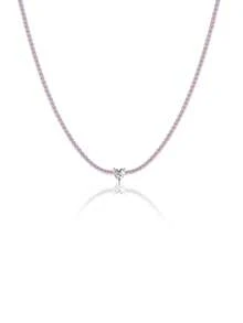 1pc Elegant & Luxurious 925 Sterling Silver Chain With Inlaid Diamond Heart Shaped & Pendant Necklace, Great For Wedding & Valentine's Day Gift, High-End Jewelry - Purple - View 7