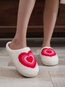 時尚月亮和鐘錶設計，心型草莓款舒適防滑室內家居拖鞋 - 彩色 - 查看 3
