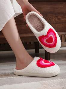 時尚月亮和鐘錶設計，心型草莓款舒適防滑室內家居拖鞋 - 彩色 - 查看 2