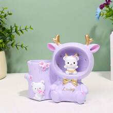 1 件创意可爱风格笔筒台灯，现代树脂极具吸引力的桌面装饰，适合节日和生日礼物 - 紫色 - 查看 6