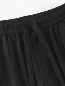 Men's Solid Color Outdoor Velvet Leisure Pants - Black - View 3