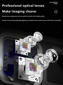 4k高清光學雙鏡頭數碼相機,雙屏自拍相機,適合旅遊-白色 - 白色 - 查看 7